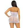 Leg Avenue - Rhinestone Halter Mini Robe Taille Unique - Blanc